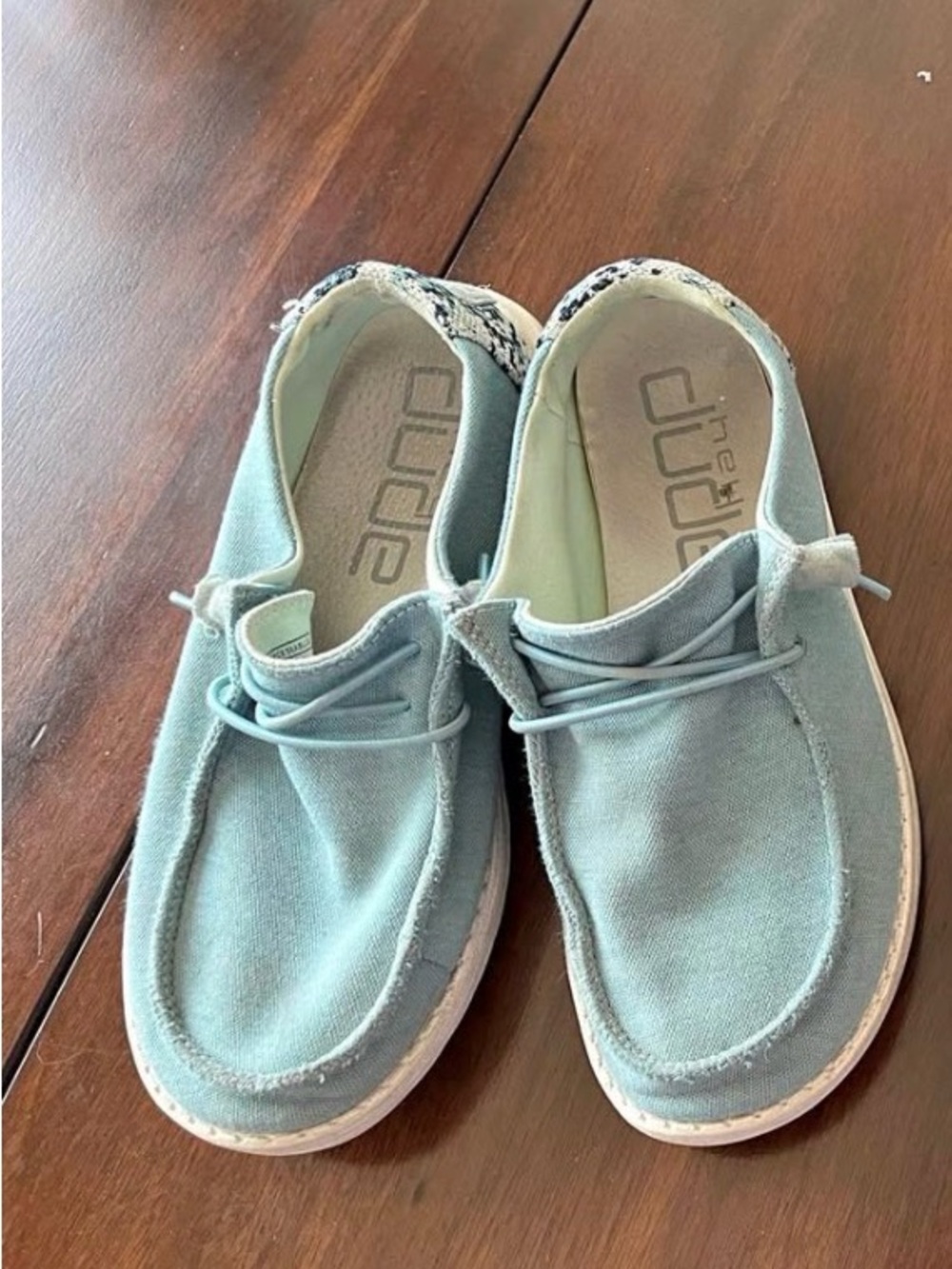 Hey Dude Women's Light Blue Canvas Casual Slip-On Shoes